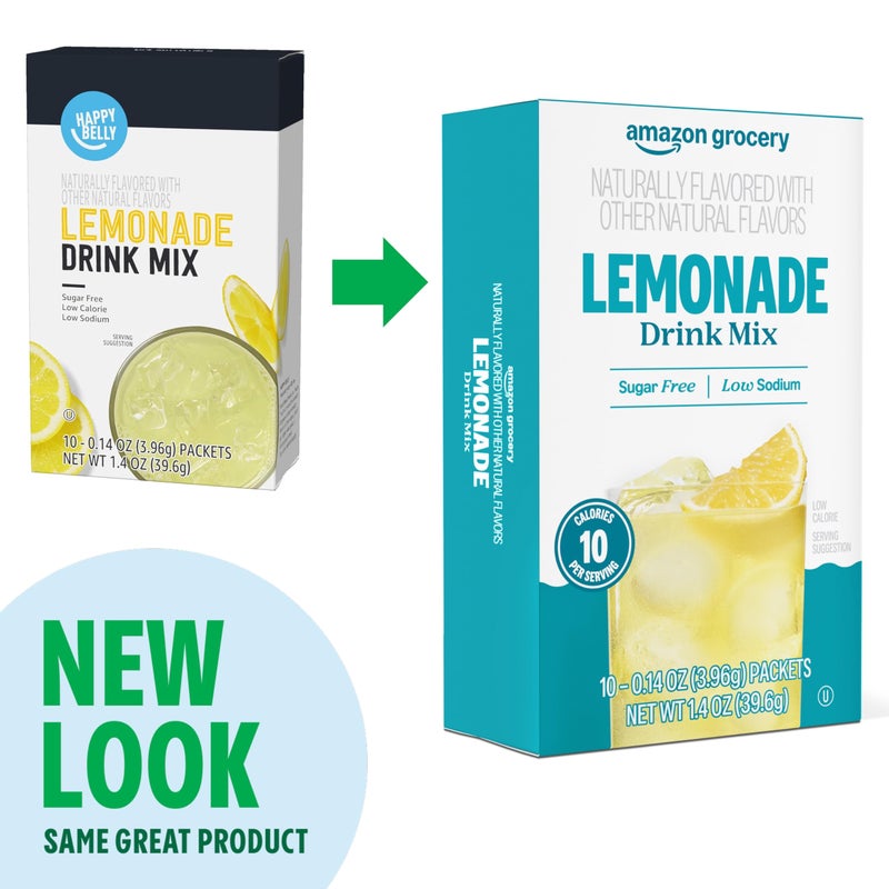 Amazon Grocery, Lemonade Drink Mix, 10 packets, 1.4 Oz (Previously Happy Belly, Packaging May Vary) - Image 2