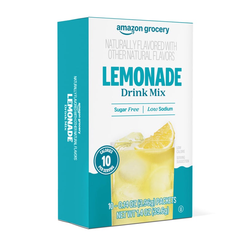 Amazon Grocery, Lemonade Drink Mix, 10 packets, 1.4 Oz (Previously Happy Belly, Packaging May Vary) - Image 1