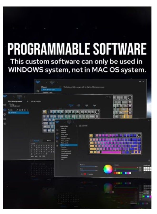 AULA F75 Gasket Mechanical Keyboard, 75% Wireless Hot Swappable Gaming Keyboard with Five-Layer Padding&Knob, Bluetooth/2.4GHz/USB-C, RGB Light. - Image 4