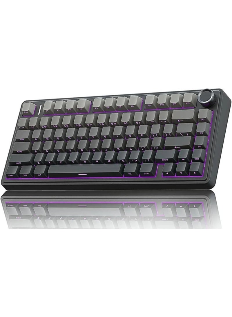 AULA F75 Gasket Mechanical Keyboard, 75% Wireless Hot Swappable Gaming Keyboard with Five-Layer Padding&Knob, Bluetooth/2.4GHz/USB-C, RGB Light. - Image 1