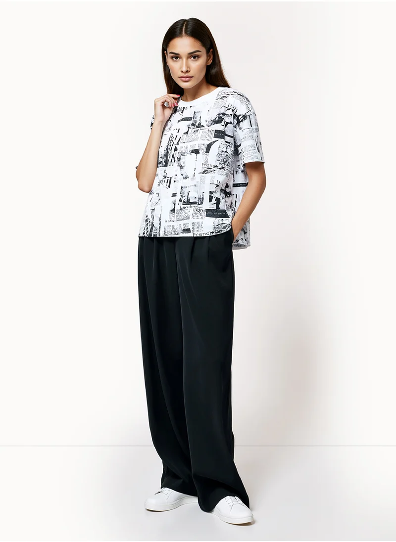 فرنش كونكشن Printed Regular Cotton Crew Neck T-Shirt