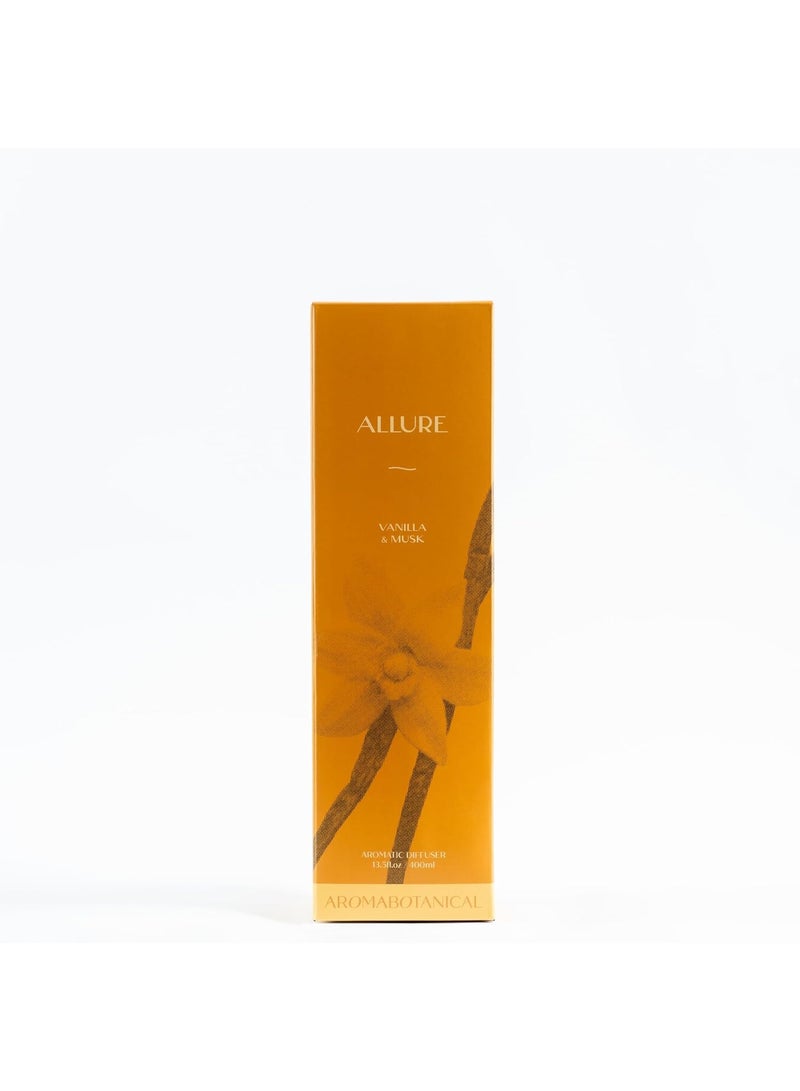 ALLURE Reed Home Diffuser Set 400ml – Vanilla & Musk | Free 8 Fabric Reed Sticks | Stress Relief & Aromatherapy | Long-Lasting, Smoke-Free Air Freshener for Home & Office - Image 4