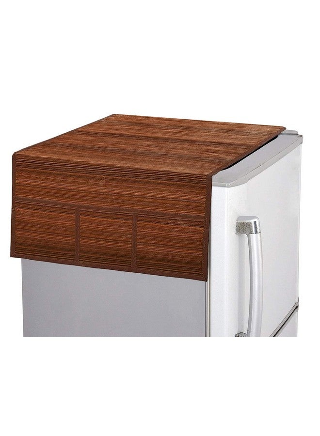 Kuber Industries Kuber Industries PVC Fridge Organiser Set|3 pcs Fridge Mat|2 pcs Fridge Handle Cover|1 Fridge Top Cover|Pack of 6 (Brown)  - Image 2