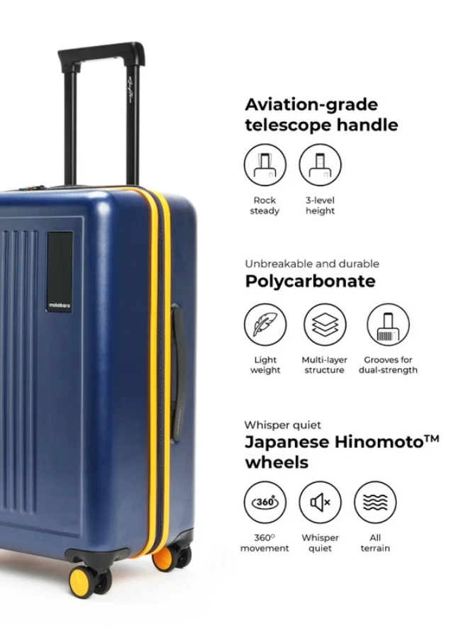 Mokobara The Transit Check-in Luggage Polycarbonate Medium 8 Spinner Wheel Trolly Hardsided Suitcase With Built In Tsa Lock Travel Suitcase (Blue)
