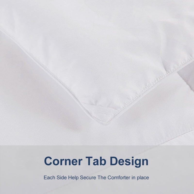 ACCURATEX Duvet Insert Super Queen Comforter 98x98- Fluffy Down Alternative Fill Hotel Collection Comforter,Lightweight Soft All Season Duvet Insert with Corner Tabs - Machine Washable,White - Image 3