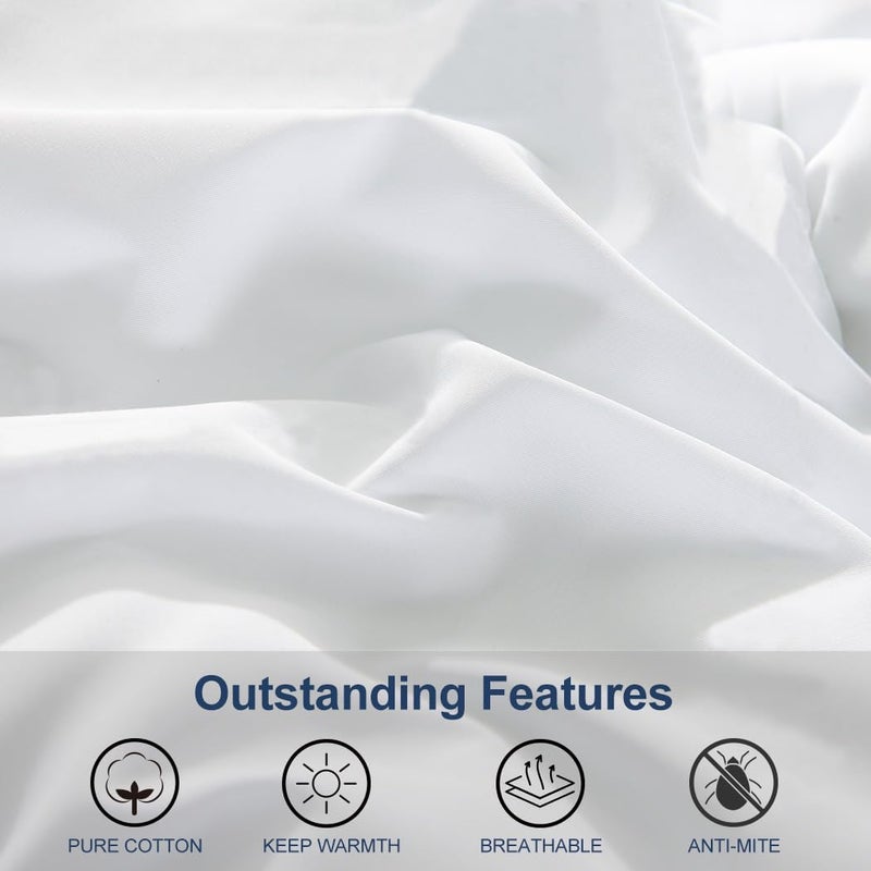ACCURATEX Duvet Insert Super Queen Comforter 98x98- Fluffy Down Alternative Fill Hotel Collection Comforter,Lightweight Soft All Season Duvet Insert with Corner Tabs - Machine Washable,White - Image 2