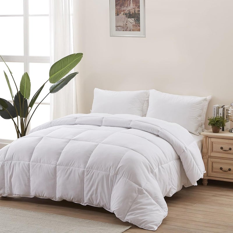 ACCURATEX Duvet Insert Super Queen Comforter 98x98- Fluffy Down Alternative Fill Hotel Collection Comforter,Lightweight Soft All Season Duvet Insert with Corner Tabs - Machine Washable,White - Image 1