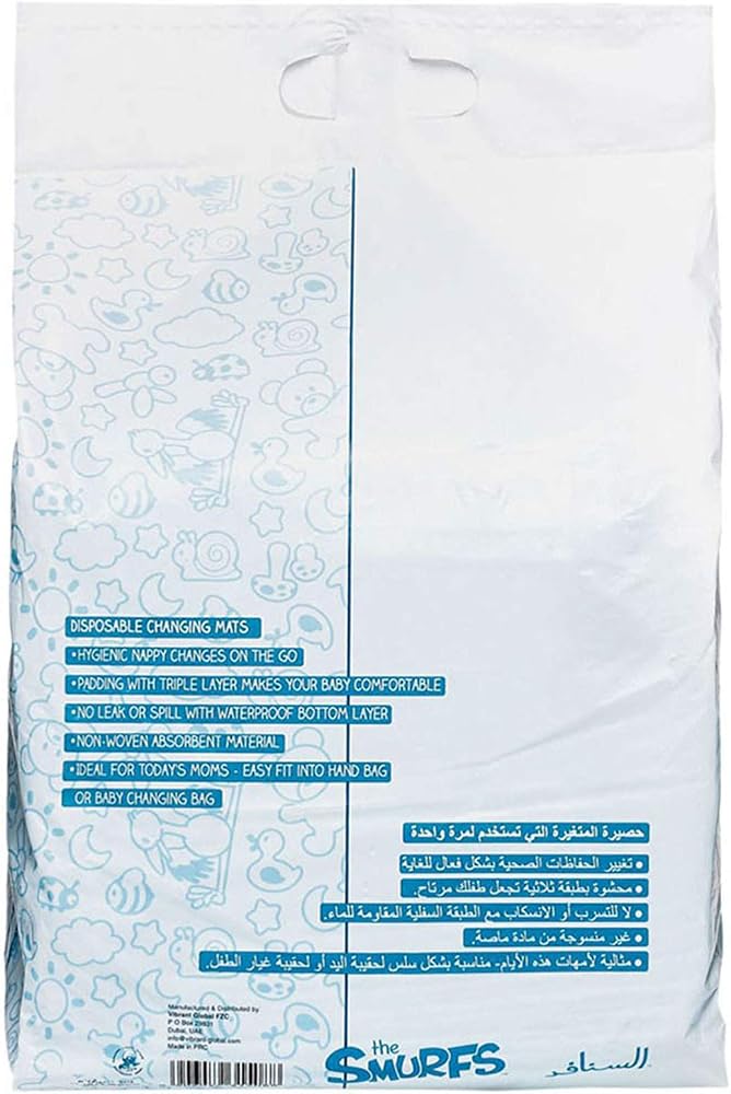 THE SMURFS Smurfs Polybag Of 20 Disposable Changing Mats, Nappy Pad, Pet Changing Pad, Pet Training Pad, Baby Diaper Mat, Nappy Pad Pet Training Pad, Blue - Image 2