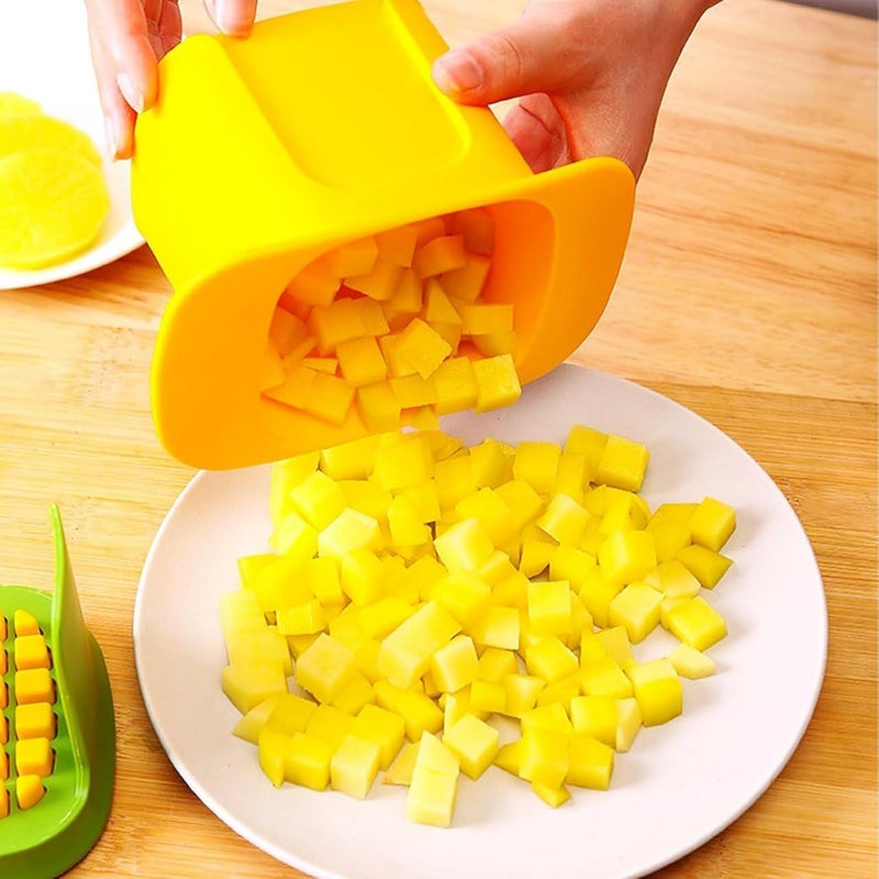 RUSEELA RUSEELA Manual Vegetable Cutter Hand Pressure Slicer for Potato Carrot Cucumber Onion Multifunction Detachable Kitchen Tool Pack of 1  - Image 2
