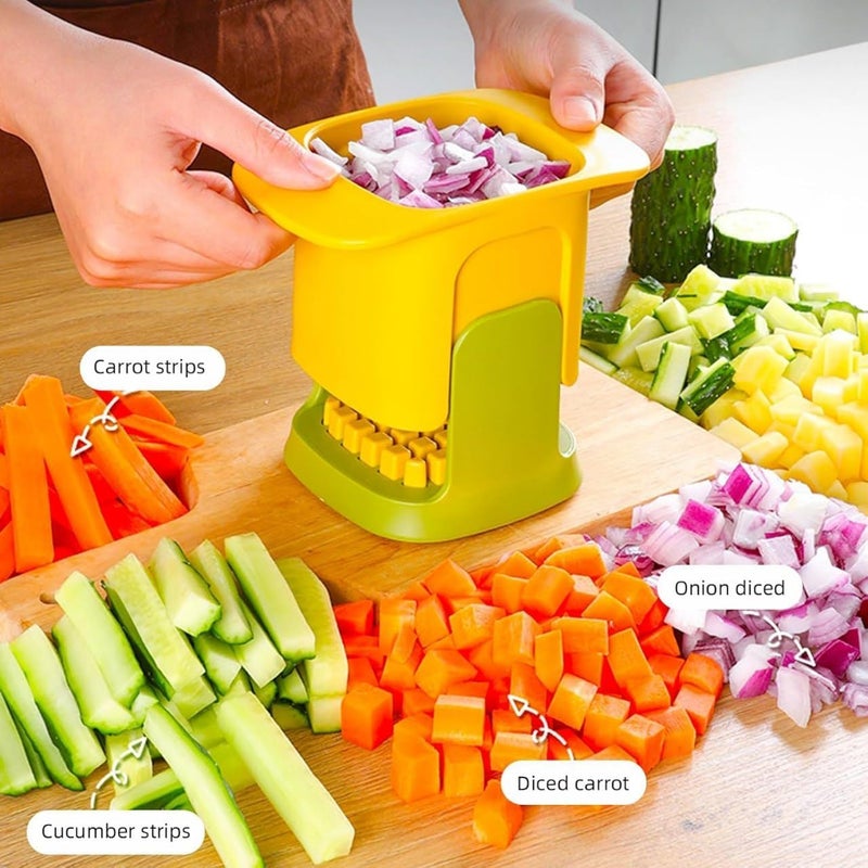 RUSEELA RUSEELA Manual Vegetable Cutter Hand Pressure Slicer for Potato Carrot Cucumber Onion Multifunction Detachable Kitchen Tool Pack of 1  - Image 4