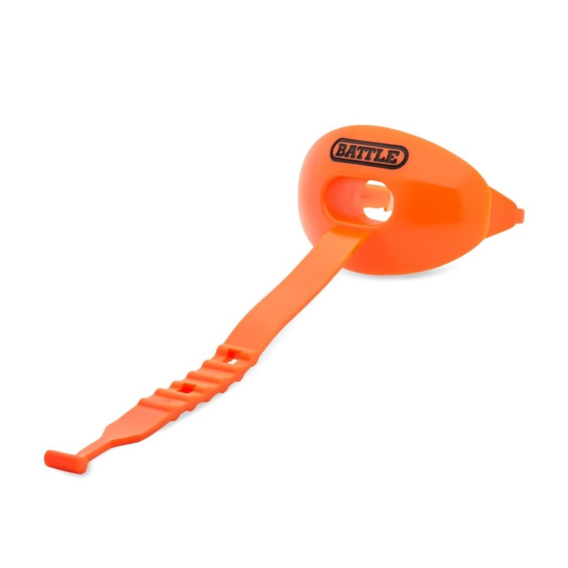 Battle Oxygen Lip Protector Mouth Guard with Connected Strap, Football and Sports Gear, Maximum Oxygen Supply, Mouthpiece Fits With or Without Braces - One Size, Orange - Image 2