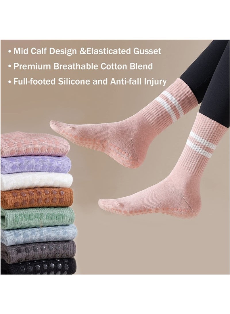 BAEKO 3 Pairs Yoga Socks For Women，Non Slip Socks Pilates Socks For Yoga,Pilates,Ballet, Dance, Workout, Hospital - Image 3
