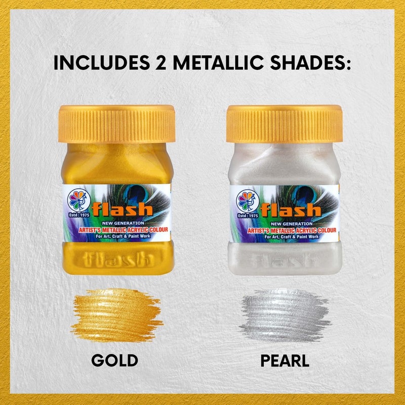 Flash Acrylic Colour Set For Adults Kids Professionals-25 Acrylic Painting Colour Set of 50ml Each-High Pigment Strength Eco Friendly Non Fading Non Toxic Multi Surface Acrylic Paint (50 ml each, 25 Colours) - Image 2
