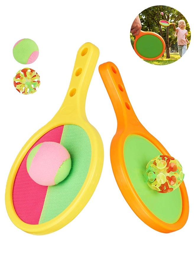 Organizer Toss and Catch Game Set - 2025 Upgrade Handheld Sticky & Suction Rackets Velcro Ball and Catch Game with Sticky & Suction Ball, Enjoy Summer Yard Lawn Sand Beach Toys for Kids Age 3-5 4-8 - Image 1