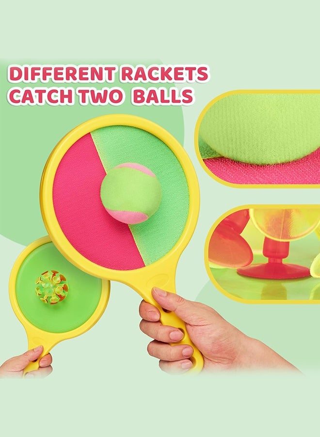 Organizer Toss and Catch Game Set - 2025 Upgrade Handheld Sticky & Suction Rackets Velcro Ball and Catch Game with Sticky & Suction Ball, Enjoy Summer Yard Lawn Sand Beach Toys for Kids Age 3-5 4-8 - Image 3
