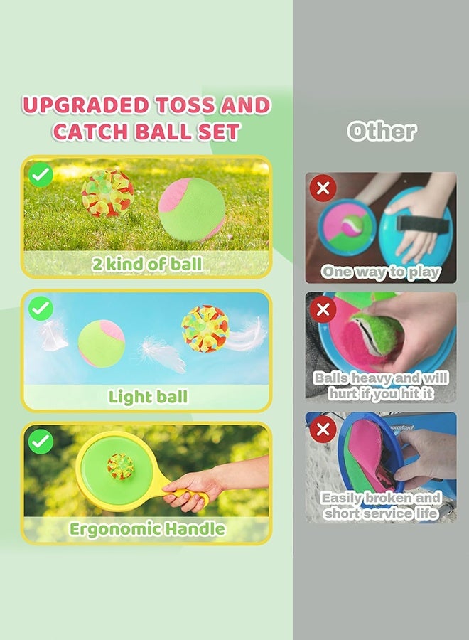Organizer Toss and Catch Game Set - 2025 Upgrade Handheld Sticky & Suction Rackets Velcro Ball and Catch Game with Sticky & Suction Ball, Enjoy Summer Yard Lawn Sand Beach Toys for Kids Age 3-5 4-8 - Image 4