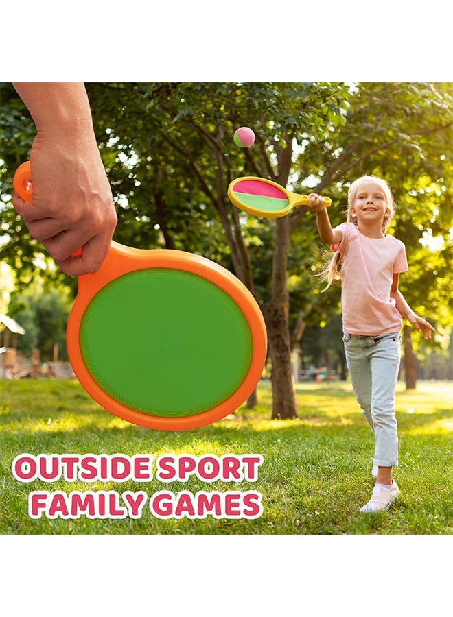 Organizer Toss and Catch Game Set - 2025 Upgrade Handheld Sticky & Suction Rackets Velcro Ball and Catch Game with Sticky & Suction Ball, Enjoy Summer Yard Lawn Sand Beach Toys for Kids Age 3-5 4-8 - Image 2