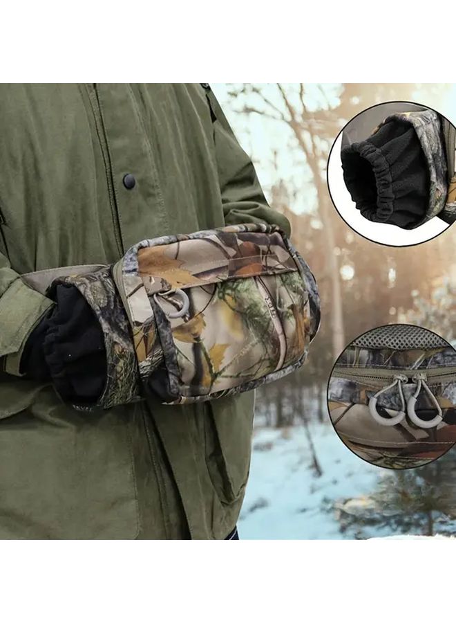 Camouflage Hunting Camping Glove Waist Bag 2 In 1 Outdoor Accessory - Image 4