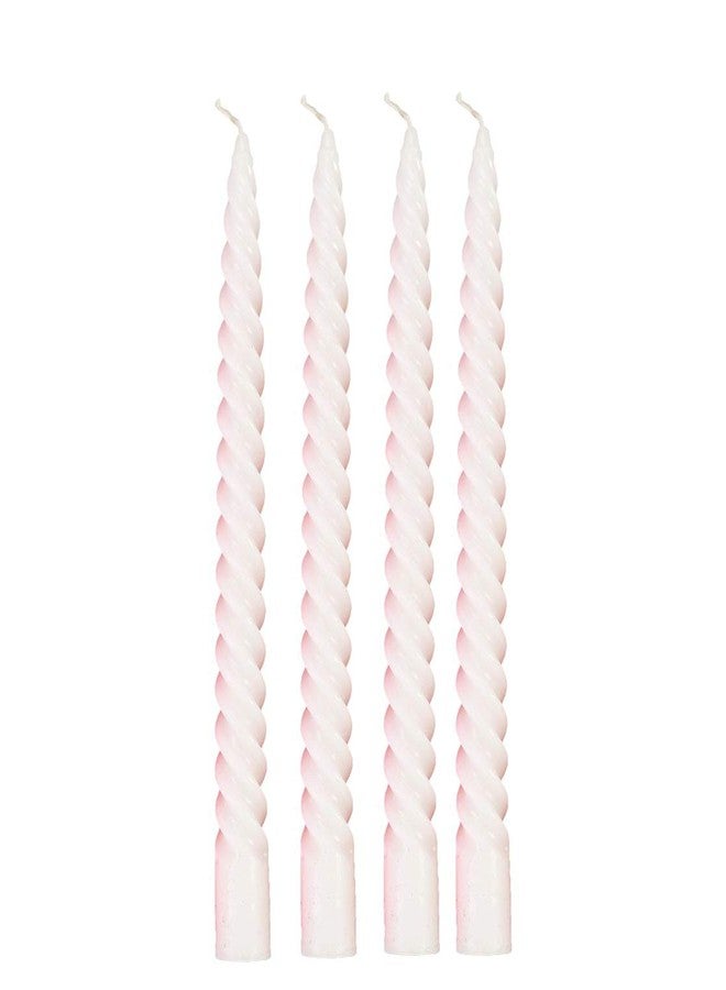 Luces Paraffin Wax Smokeless Scented White Colour Twisted Stick Candles Decorations for Living Room Pack of 4 - Image 1