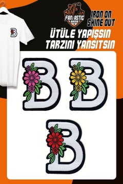 Fantastic Iron-On Woven Crest Set Patch Patch Floral Letters Model ...