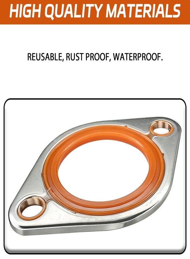 SWQS Thermostat Water Neck Housing Gasket - 1/8" Aluminum Carrier with Molded Silicone Insert, Reusable Thermostat Housing Seal Replacement for Chevy SBC BBC 265-500 Engines Water Pump Gasket(Orange) - Image 3