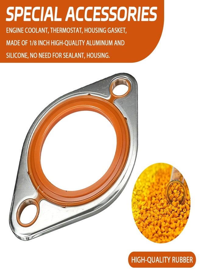 SWQS Thermostat Water Neck Housing Gasket - 1/8" Aluminum Carrier with Molded Silicone Insert, Reusable Thermostat Housing Seal Replacement for Chevy SBC BBC 265-500 Engines Water Pump Gasket(Orange) - Image 4