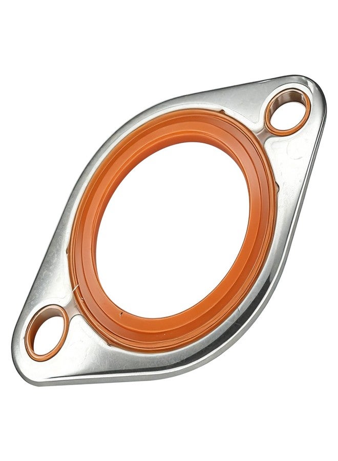 SWQS Thermostat Water Neck Housing Gasket - 1/8" Aluminum Carrier with Molded Silicone Insert, Reusable Thermostat Housing Seal Replacement for Chevy SBC BBC 265-500 Engines Water Pump Gasket(Orange) - Image 1