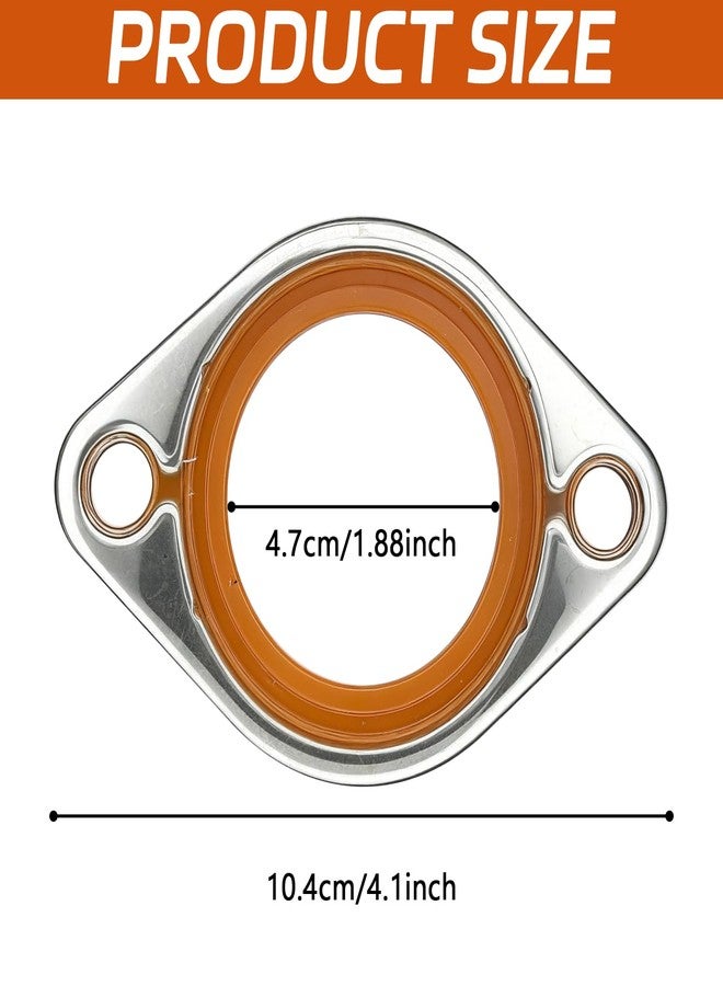 SWQS Thermostat Water Neck Housing Gasket - 1/8" Aluminum Carrier with Molded Silicone Insert, Reusable Thermostat Housing Seal Replacement for Chevy SBC BBC 265-500 Engines Water Pump Gasket(Orange) - Image 2