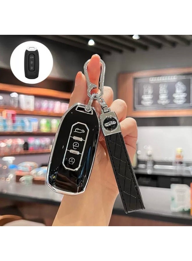 Car Key Fob Cover Case Compatible with Ford Territory Key Shell TPU Key Holder 3 Buttons Key Bag