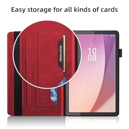 TIPOYOROO Case for Samsung Galaxy Tab A9 Plus 11 inch 2023 SMX210X216X218 Flip Cover Samsung Galaxy Tab A9 5g PU Leather with Elastic Band Card Holder for A9 11 TabletRed - Image 3