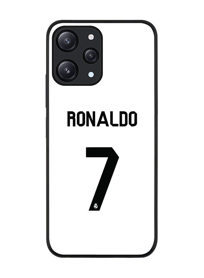 Stylizedd Rugged Black edge case for Xiaomi Redmi 12 4G, Slim fit Soft Case Flexible Rubber Edges Anti Drop TPU Gel Thin Cover -  Ronaldo Real Jersey - Image 1