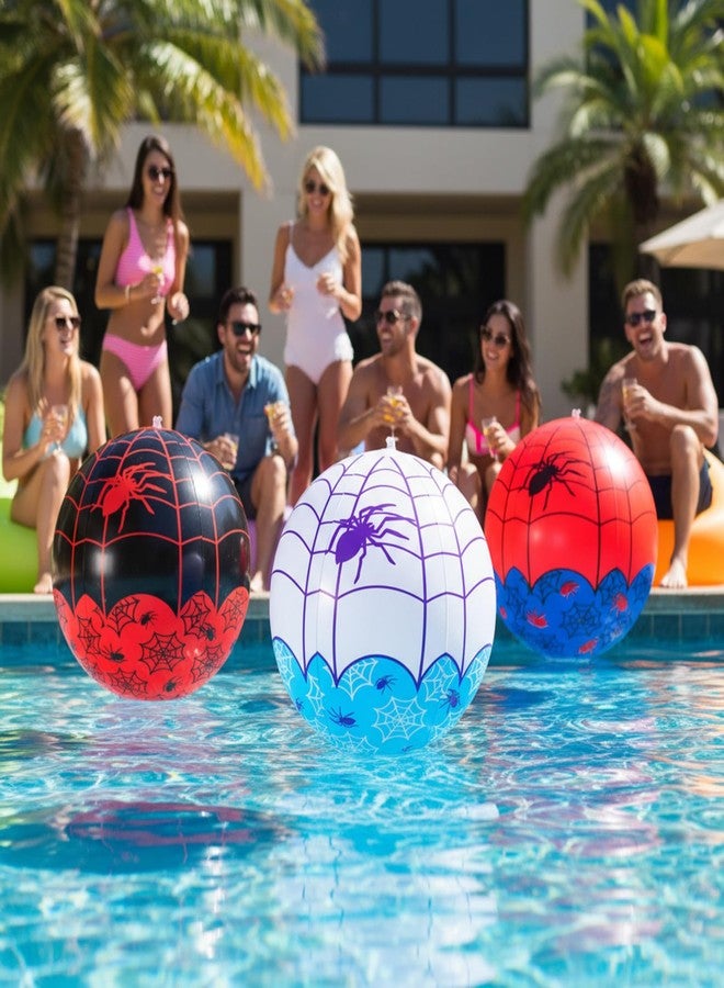 Vertintong 12 Pcs Spider Web Beach Ball 7.87 Inch Inflatable Pool Toys mini Beach Ball Bulk for Summer Swimming Pool Party Favors Water Games - Image 4