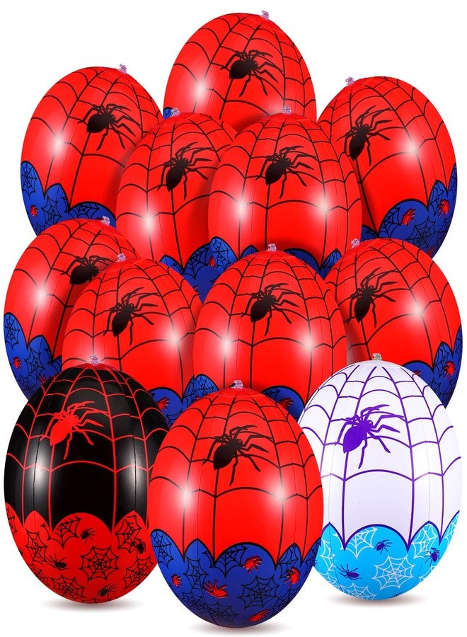 Vertintong 12 Pcs Spider Web Beach Ball 7.87 Inch Inflatable Pool Toys mini Beach Ball Bulk for Summer Swimming Pool Party Favors Water Games - Image 1