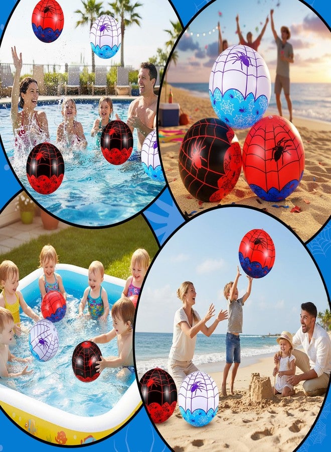 Vertintong 12 Pcs Spider Web Beach Ball 7.87 Inch Inflatable Pool Toys mini Beach Ball Bulk for Summer Swimming Pool Party Favors Water Games - Image 5