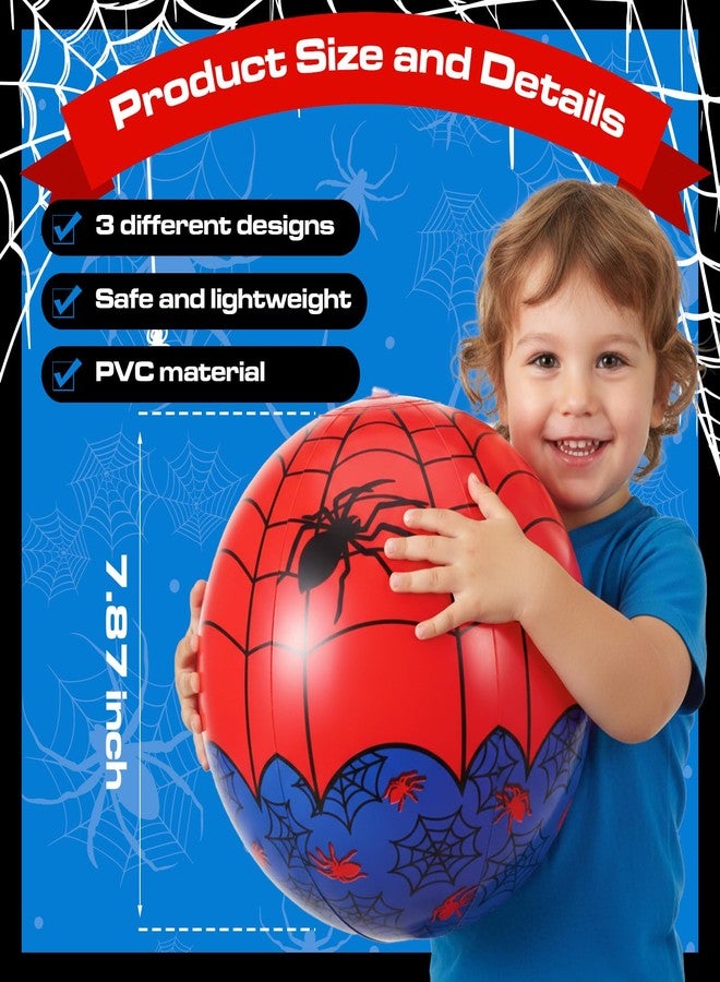 Vertintong 12 Pcs Spider Web Beach Ball 7.87 Inch Inflatable Pool Toys mini Beach Ball Bulk for Summer Swimming Pool Party Favors Water Games - Image 2
