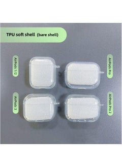 Suitable For Airpods Transparent Pro2 Earphone Case 3 Generation Apple Bluetooth Pro Protective Cover-Color:TPU Soft Shell-nude Makeup (with Hanging Ears)-Applicable Model:Airpods Generations