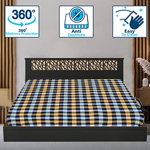 Wings Star Cotton Mattress Cover | Protector with Zipper Chain for Queen Size Bed - 78X60x6 | Waterproof Bed Protector | Mattress Protector Cover | Fitted Style Mattress Protector | Bed Cover, M04 - Image 2