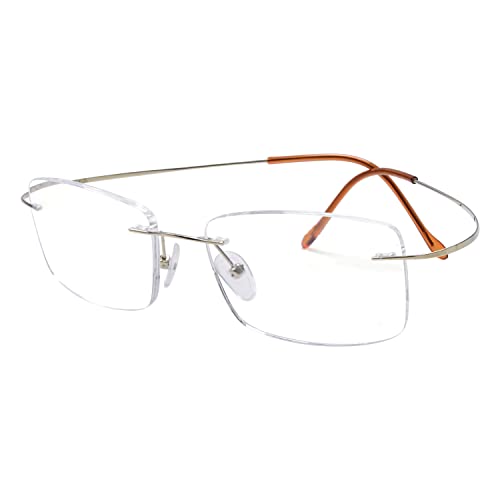 Eyekepper Titanium Rimless Eyeglasses Men Gold - Image 1