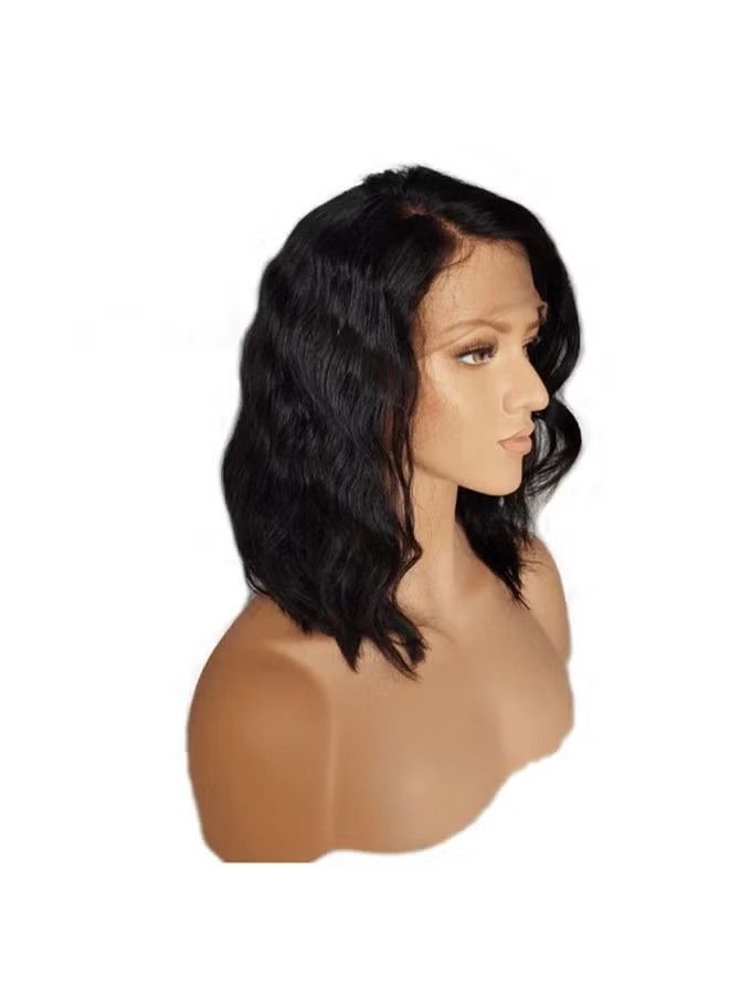 Voberry Brazilian Less Lace Front Full Wig Black 18x15x3centimeter - Image 1