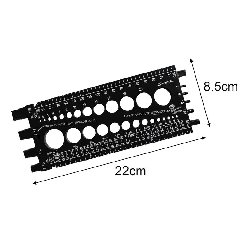 Black Portable Thread Gauge for Nuts and Bolts Inch Metric Thread Pitch Measurement Tool - Image 4