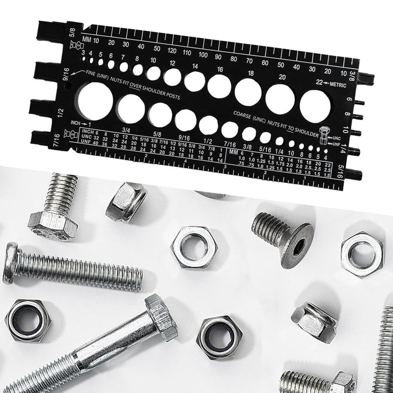 Black Portable Thread Gauge for Nuts and Bolts Inch Metric Thread Pitch Measurement Tool - Image 5
