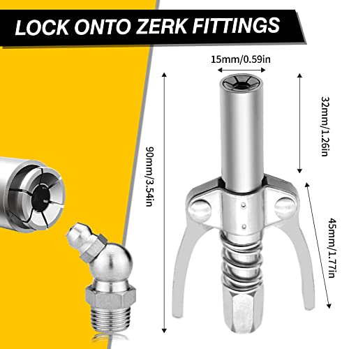 COMVIEE Grease Gun Coupler, Double Handle Quick Lock Release Grease Tips Ends Couplers, Rated 10,000 PSI, Compatible with All Grease Guns 1/8" NPT Fittings, 1-PC - Image 4