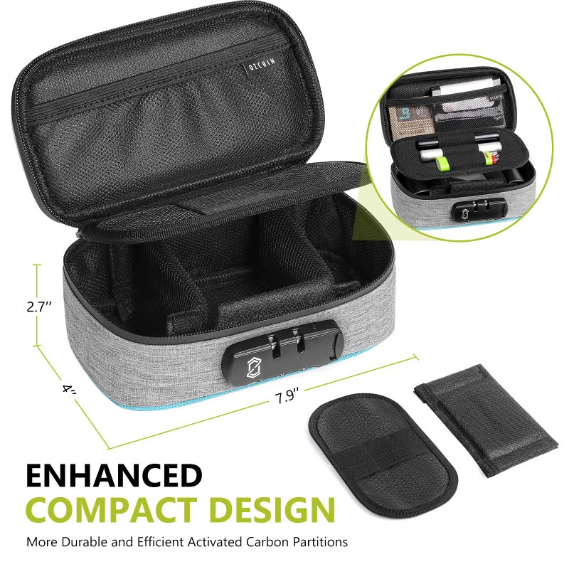 OZCHIN Smell Proof Bag with Combination Lock File Organizer Case Container Medicine Lock Box Odorless Storage Bag Great Gift for Friend (grey, S) - Image 2