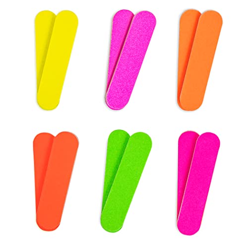 ZMOI Colorful Neon Girly Mini Emery Board Nail Files (1 Dozen) ZMOI - Image 1