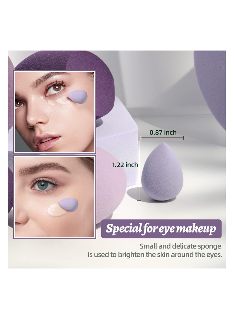 BS Mall 7 PCS Makeup Sponge Set Blender Sponges for Liquid, Cream, And Powder, Latex Free, Multi Colored Beauty Sponges with 1 Mini Sponge, Vegan & Cruelty-Free,Ideal Gifts for Women on Valentine's Day (Purple) - Image 4