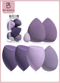 BS Mall 7 PCS Makeup Sponge Set Blender Sponges for Liquid, Cream, And Powder, Latex Free, Multi Colored Beauty Sponges with 1 Mini Sponge, Vegan & Cruelty-Free,Ideal Gifts for Women on Valentine's Day (Purple)  - Image 1