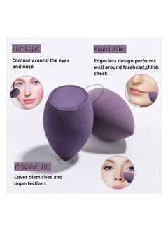 BS Mall 7 PCS Makeup Sponge Set Blender Sponges for Liquid, Cream, And Powder, Latex Free, Multi Colored Beauty Sponges with 1 Mini Sponge, Vegan & Cruelty-Free,Ideal Gifts for Women on Valentine's Day (Purple)  - Image 3