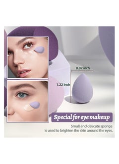 BS Mall 7 PCS Makeup Sponge Set Blender Sponges for Liquid, Cream, And Powder, Latex Free, Multi Colored Beauty Sponges with 1 Mini Sponge, Vegan & Cruelty-Free,Ideal Gifts for Women on Valentine's Day (Purple)  - Image 4