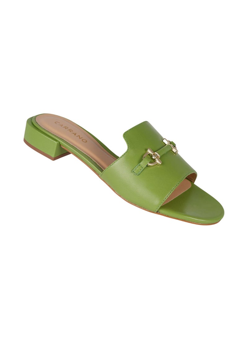 CARRANO - Carrano Ladies Open Mule Chain Strap Low Block Heel 355004C Cab0743 - Image 1