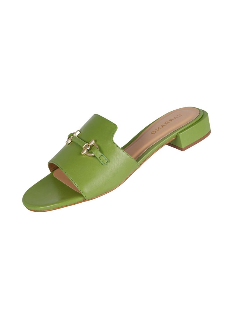 CARRANO - Carrano Ladies Open Mule Chain Strap Low Block Heel 355004C Cab0743 - Image 1